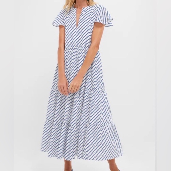 Oliphant Dresses & Skirts - Oliphant Dipsy Navy Blue and White Striped Dress NWT